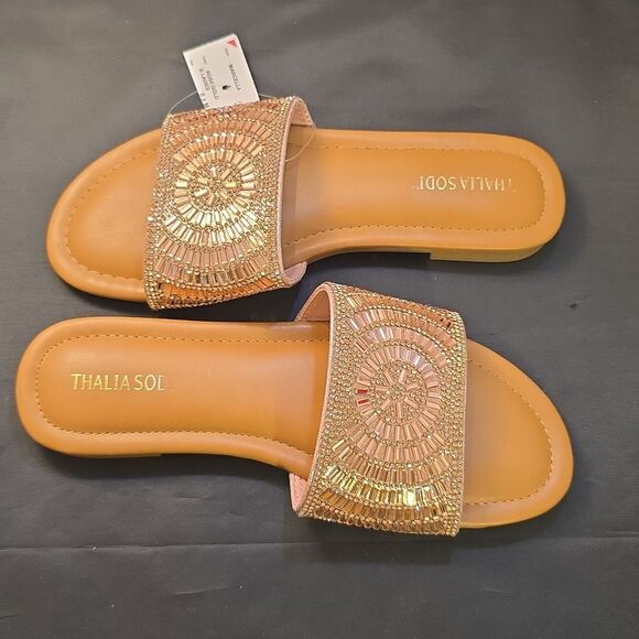 BRAND NEW THALIA SODI RHINESTONE EMBELLISHEDE WOMEN'S SLIDER G1 - Picture 5 of 16